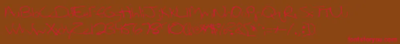 Lefty Font – Red Fonts on Brown Background