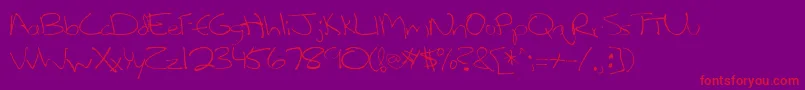 Lefty Font – Red Fonts on Purple Background