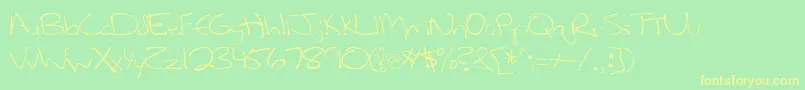 Lefty Font – Yellow Fonts on Green Background