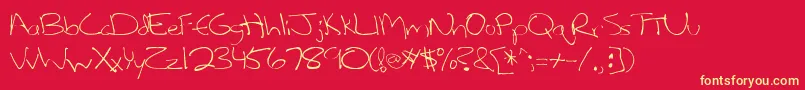 Lefty Font – Yellow Fonts on Red Background