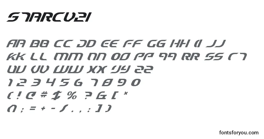 Czcionka Starcv2i – alfabet, cyfry, specjalne znaki