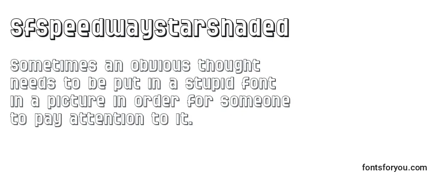 Review of the SfSpeedwaystarShaded Font