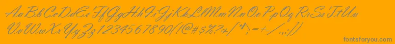 VladimirScript Font – Gray Fonts on Orange Background