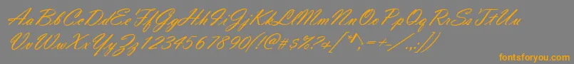 VladimirScript Font – Orange Fonts on Gray Background