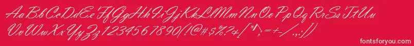 VladimirScript Font – Pink Fonts on Red Background