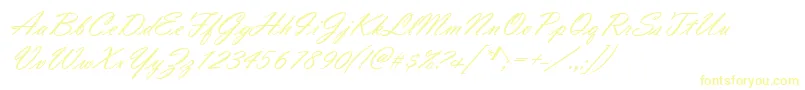 VladimirScript Font – Yellow Fonts on White Background