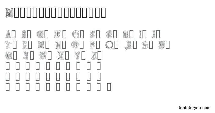 A fonte Medievalalphabet – alfabeto, números, caracteres especiais