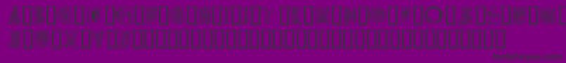 フォントMedievalalphabet – 紫の背景に黒い文字