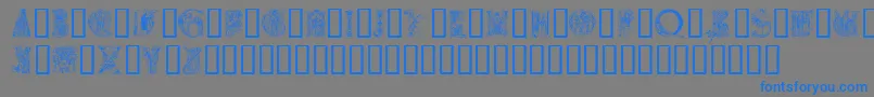 Шрифт Medievalalphabet – синие шрифты на сером фоне