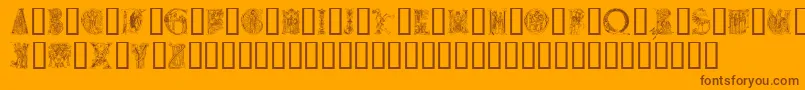 Medievalalphabet Font – Brown Fonts on Orange Background