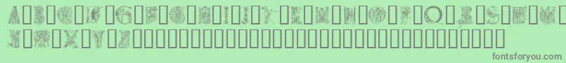 Medievalalphabet Font – Gray Fonts on Green Background