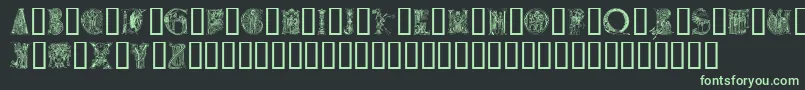 Medievalalphabet Font – Green Fonts on Black Background