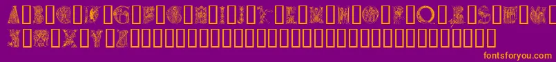 Medievalalphabet Font – Orange Fonts on Purple Background