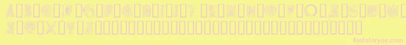 Fonte Medievalalphabet – fontes rosa em um fundo amarelo
