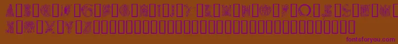 Шрифт Medievalalphabet – фиолетовые шрифты на коричневом фоне