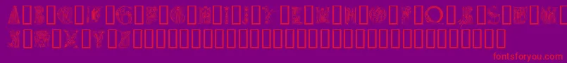 Fonte Medievalalphabet – fontes vermelhas em um fundo violeta