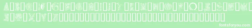 Medievalalphabet Font – White Fonts on Green Background