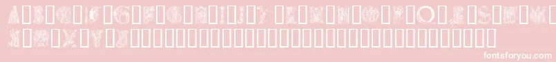 Fonte Medievalalphabet – fontes brancas em um fundo rosa