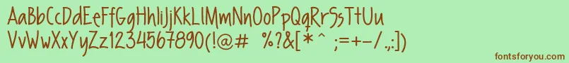 Шрифт FpSecondHand – коричневые шрифты на зелёном фоне