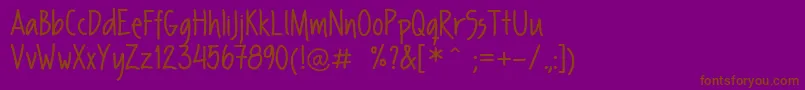 FpSecondHand-fontti – ruskeat fontit violetilla taustalla