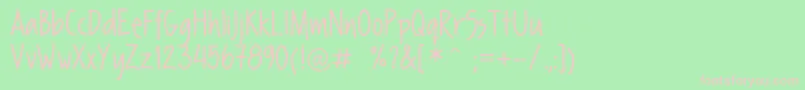 FpSecondHand Font – Pink Fonts on Green Background