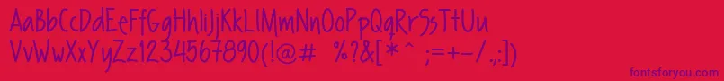 FpSecondHand Font – Purple Fonts on Red Background