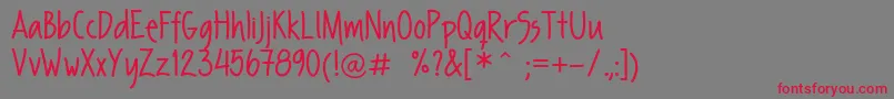 FpSecondHand Font – Red Fonts on Gray Background