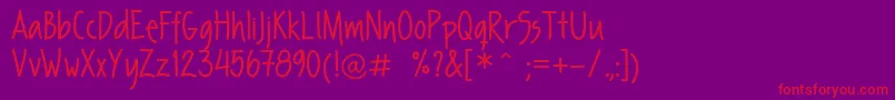 FpSecondHand Font – Red Fonts on Purple Background
