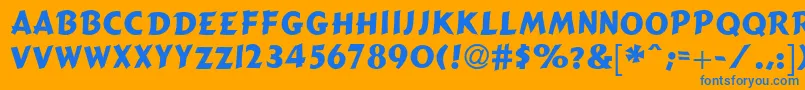 CactusdbNormal Font – Blue Fonts on Orange Background