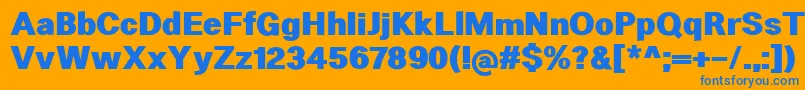 HeltarHeavy Font – Blue Fonts on Orange Background