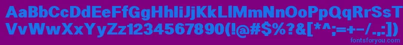 HeltarHeavy-fontti – siniset fontit violetilla taustalla