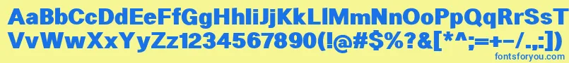 HeltarHeavy Font – Blue Fonts on Yellow Background