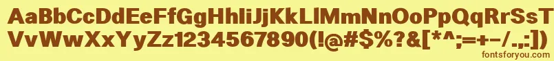 HeltarHeavy Font – Brown Fonts on Yellow Background