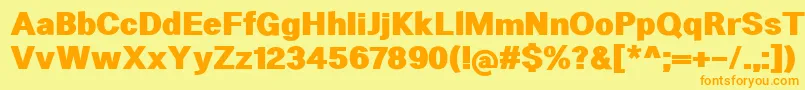 HeltarHeavy-Schriftart – Orangefarbene Schriften auf gelbem Hintergrund