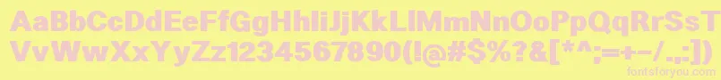 HeltarHeavy Font – Pink Fonts on Yellow Background