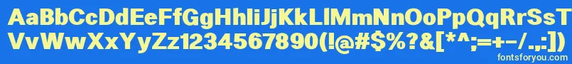 HeltarHeavy Font – Yellow Fonts on Blue Background