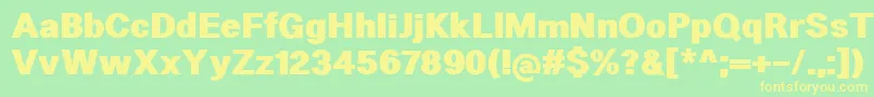 HeltarHeavy Font – Yellow Fonts on Green Background