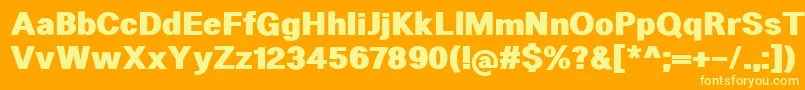 HeltarHeavy Font – Yellow Fonts on Orange Background