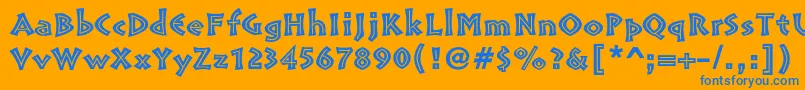 PompeiastdInline Font – Blue Fonts on Orange Background