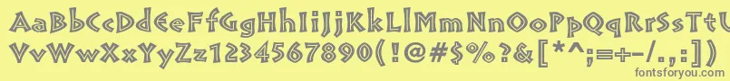 PompeiastdInline-Schriftart – Graue Schriften auf gelbem Hintergrund