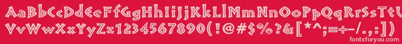 PompeiastdInline Font – Pink Fonts on Red Background