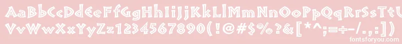 PompeiastdInline-Schriftart – Weiße Schriften auf rosa Hintergrund