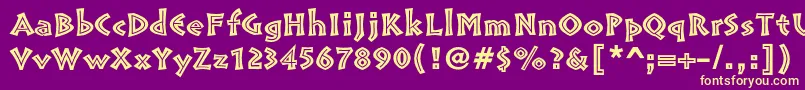 PompeiastdInline Font – Yellow Fonts on Purple Background