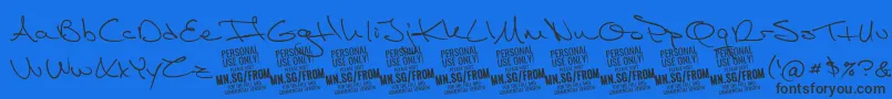 FromskylerPersonalUse Font – Black Fonts on Blue Background