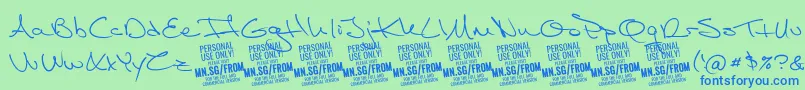 FromskylerPersonalUse Font – Blue Fonts on Green Background