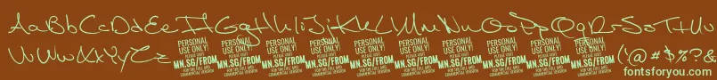 FromskylerPersonalUse Font – Green Fonts on Brown Background