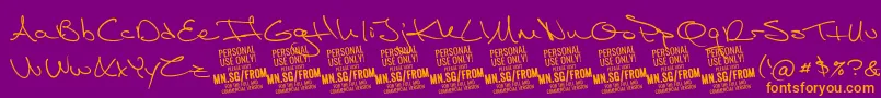 FromskylerPersonalUse Font – Orange Fonts on Purple Background