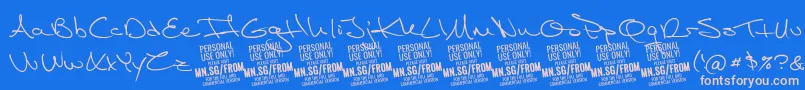 FromskylerPersonalUse Font – Pink Fonts on Blue Background