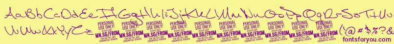 FromskylerPersonalUse Font – Purple Fonts on Yellow Background