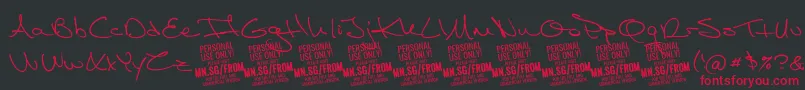 FromskylerPersonalUse Font – Red Fonts on Black Background